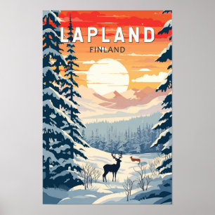 Lappland Finnland - Kunst Vintag Poster