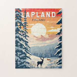Lappland Finnland Reise Kunst Vintage Puzzle