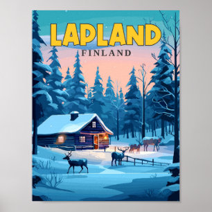 Lappland Finnland - Vintage-Illustration Poster