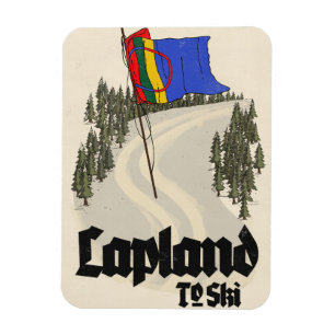 Lappland zum Skifahren Magnet