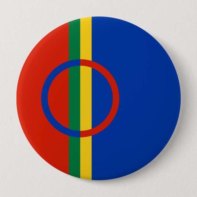 Lapplandflagge (Weihnachten) (Sami) (Laplander) Button (Vorderseite)