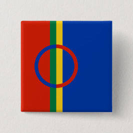 Lapplandflagge (Weihnachten) (Sami) (Laplander) Button