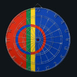 Lapplandflagge (Weihnachten) (Sami) (Laplander) Dartscheibe<br><div class="desc">Dieses Design ist mit der Flagge Lapplands versehen,  einer Region Nordeuropas,  die besser Sápmi genannt wird. Das Gebiet ist traditionell von den Sámi bewohnt. Die Region umfasst vier Länder: Norwegen,  Schweden,  Finnland und Russland. In vielen Teilen der Welt ist Lappland mit den Weihnachtsfeiern verbunden.</div>