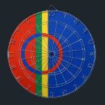 Lapplandflagge (Weihnachten) (Sami) (Laplander) Dartscheibe<br><div class="desc">Dieses Design ist mit der Flagge Lapplands versehen,  einer Region Nordeuropas,  die besser Sápmi genannt wird. Das Gebiet ist traditionell von den Sámi bewohnt. Die Region umfasst vier Länder: Norwegen,  Schweden,  Finnland und Russland. In vielen Teilen der Welt ist Lappland mit den Weihnachtsfeiern verbunden.</div>