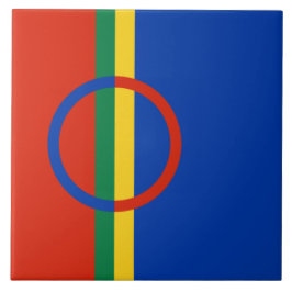 Lapplandflagge (Weihnachten) (Sami) (Laplander) Fliese
