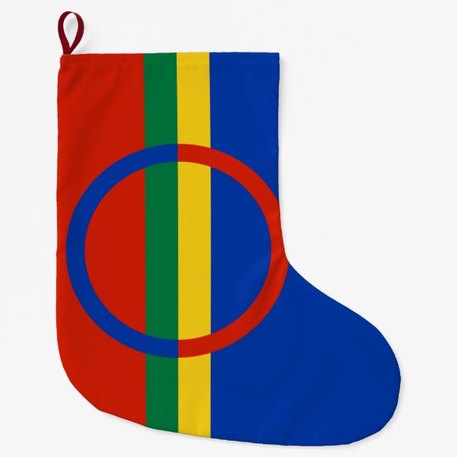 Lapplandflagge (Weihnachten) (Sami) (Laplander) Großer Weihnachtsstrumpf (Vorderseite)