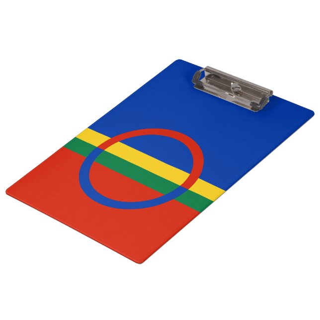Lapplandflagge (Weihnachten) (Sami) (Laplander) Klemmbrett (Schrägansicht)