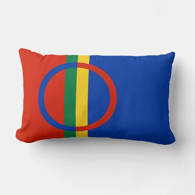 Lapplandflagge (Weihnachten) (Sami) (Laplander) Lendenkissen (Vorderseite)