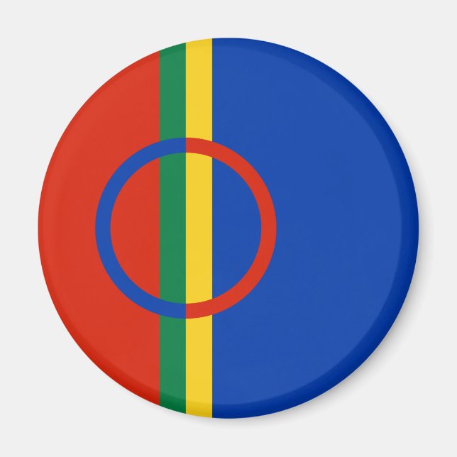 Lapplandflagge (Weihnachten) (Sami) (Laplander) Magnet (Vorne)