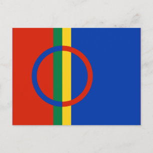 Lapplandflagge (Weihnachten) (Sami) (Laplander) Postkarte