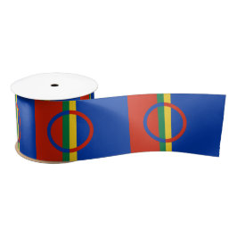 Lapplandflagge (Weihnachten) (Sami) (Laplander) Satinband