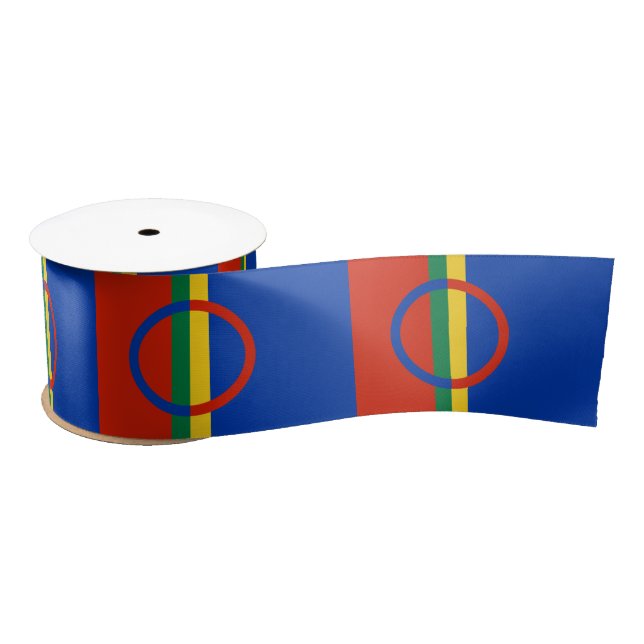 Lapplandflagge (Weihnachten) (Sami) (Laplander) Satinband (Spule)