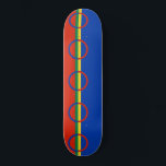 Lapplandflagge (Weihnachten) (Sami) (Laplander) Skateboard<br><div class="desc">Dieses Design ist mit der Flagge Lapplands versehen,  einer Region Nordeuropas,  die besser Sápmi genannt wird. Das Gebiet ist traditionell von den Sámi bewohnt. Die Region umfasst vier Länder: Norwegen,  Schweden,  Finnland und Russland. In vielen Teilen der Welt ist Lappland mit den Weihnachtsfeiern verbunden.</div>