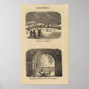 Lapplandkirche, Palast St. Petersburgh Poster