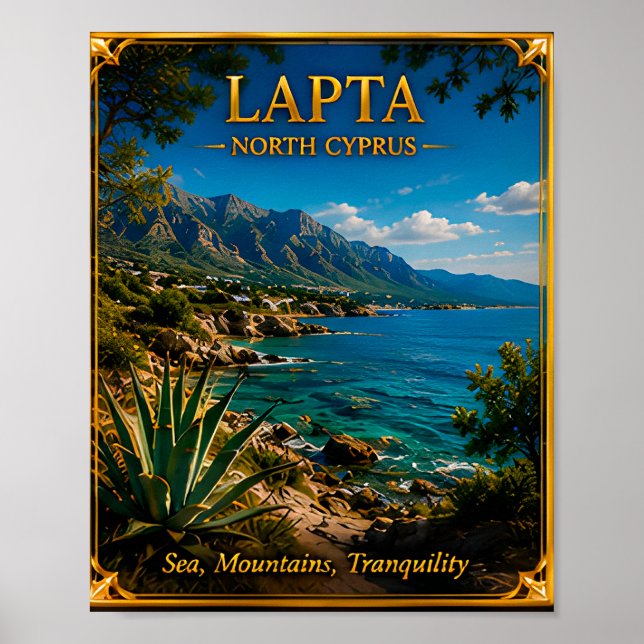 Lapta Nordzypern Bergküste Reiseerinnerung Poster (Vorne)