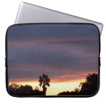Laptop-Ärmel mit blauem Sonnenuntergang und Palme