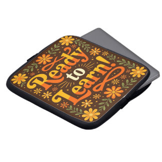 Laptop-Ärmel mit Buchstaben und Blume Laptopschutzhülle