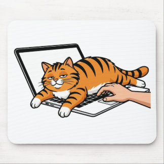Laptop AufkleberArbeiten von zu Hause aus Katze Mousepad