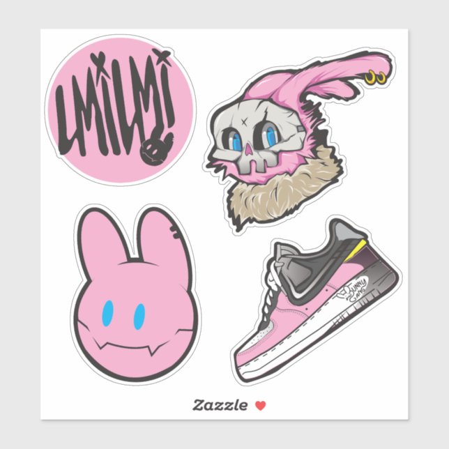 Laptop-Cartoon_2Sticker Aufkleber (Blatt)
