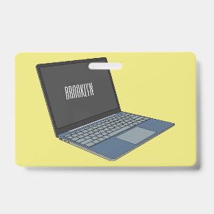 Laptop Cartoon-Illustration Ausweis