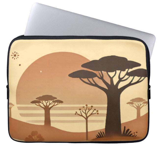 🌅 Laptop Case - Afrikanische Sunset Elegance 🌅 (Vorderseite)