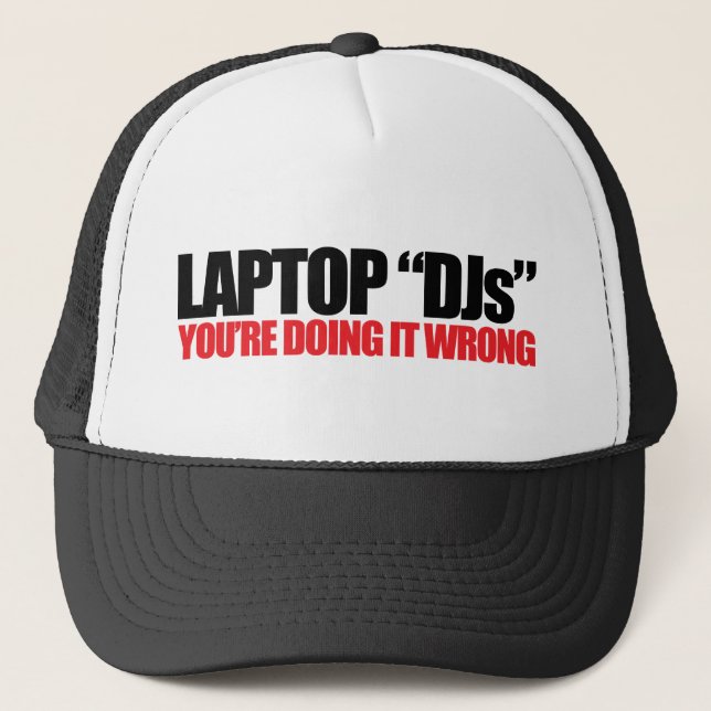 Laptop DJs Truckerkappe (Vorderseite)