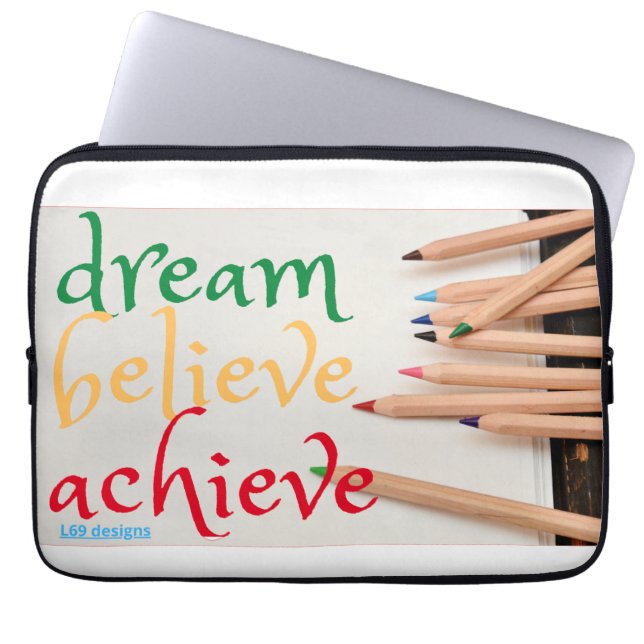 Laptop-Gehäuse "DREAM, GLAUBEN..." Laptopschutzhülle (Vorderseite)
