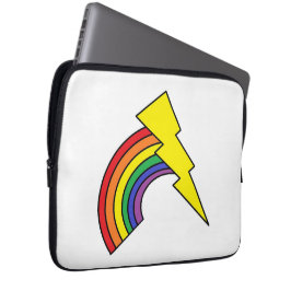 Laptop-Gehäuse mit Regenbogen und gelbem Blitzschl Laptopschutzhülle