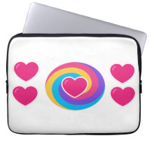 Laptop-Hülle 15,5 und 13 Zoll Herzen und Regenboge