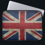 Laptop-Hülle Laptopschutzhülle<br><div class="desc">Die Flagge des Vereinigten Königreichs,  die Union Jack,  ist hier mit einem Vintagen Grunge-Look vertreten. Er ist in britischem Rot,  Weiß und Blau gehalten und hat ein rustikales,  abgenutztes Aussehen.</div>