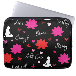Laptop-Hülle Lotusblume Selbstliebe-Design-Tasche Laptopschutzhülle