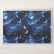Laptop-Hülle – Luxuriöses Saphirblau Himmelmond