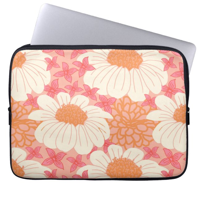 Laptop-Hülle mit rosa Blumenmuster Laptopschutzhülle (Vorderseite)