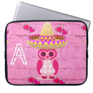 Laptop-Hülle Rosa Eule Laptopschutzhülle