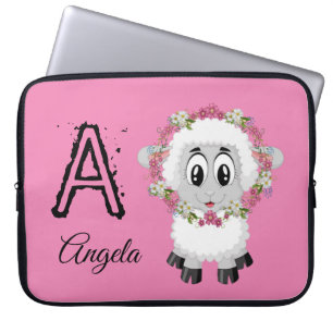 Laptop-Hülle Schaf Blumenrosa Laptopschutzhülle