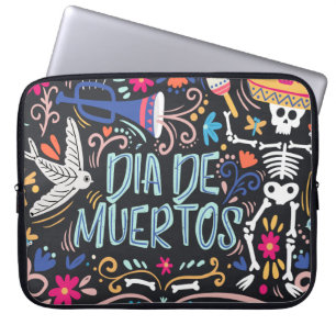 Laptop-Hülse Colorful Dia de Los Muertos Laptopschutzhülle