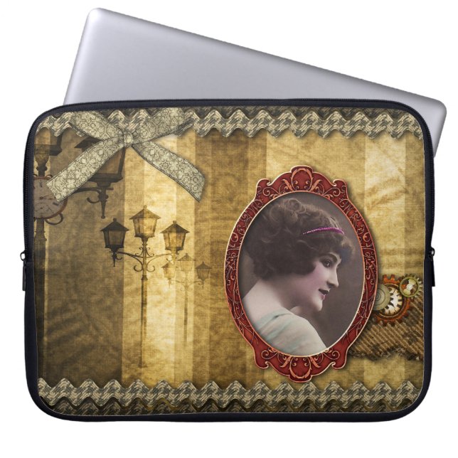 Laptop-Hülse - Steampunk Romance, durch Laptopschutzhülle (Vorderseite)