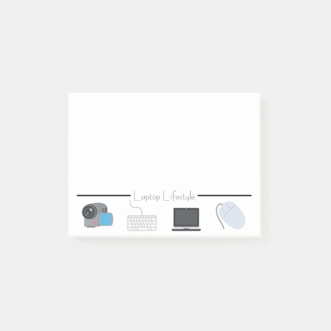 Laptop Lifestyle Emojis Post-it Klebezettel (Vorderseite)