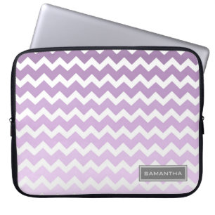 Laptop Lila Ombre Chevron Benutzerdefinierter Name Laptopschutzhülle