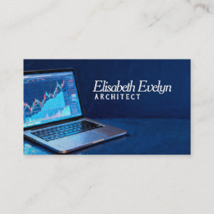 Laptop mit Finanzdiagrammen g432 Visitenkarte