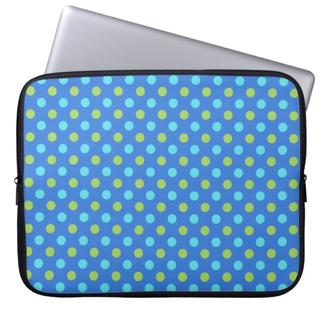 Laptop-Sieb: Blue Moons Polka Dots Muster Laptopschutzhülle (Vorderseite)