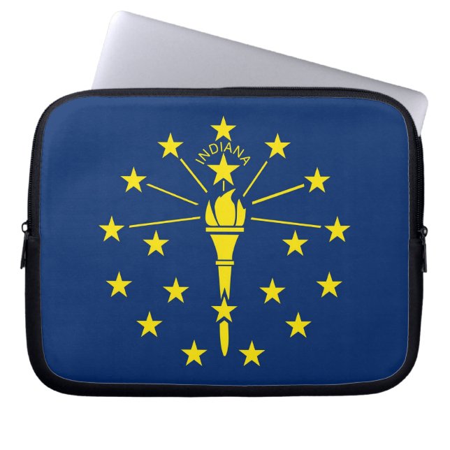 Laptop-Sieb der Staatsflagge Indiana Laptopschutzhülle (Vorderseite)