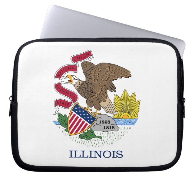 Laptop-Sieb der Staatsflagge von Illinois Laptopschutzhülle (Vorderseite)