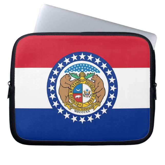Laptop-Sieb der Staatsflagge von Missouri Laptopschutzhülle (Vorderseite)