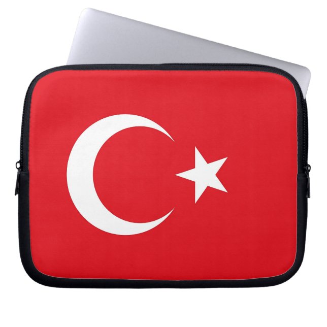 Laptop-Sieb der türkischen Flagge Laptopschutzhülle (Vorderseite)