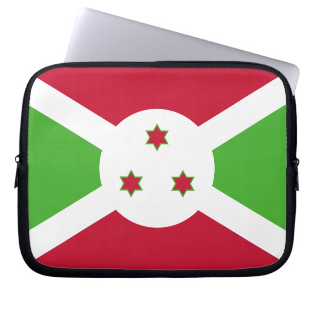 Laptop-Sieb mit der Flagge Burundis Laptopschutzhülle (Vorderseite)
