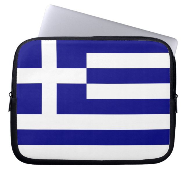 Laptop-Sieb mit griechischer Flagge Laptopschutzhülle (Vorderseite)