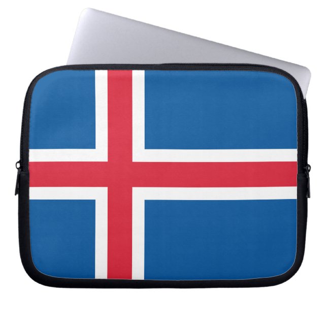 Laptop-Sieb mit isländischer Flagge Laptopschutzhülle (Vorderseite)
