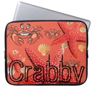 Laptop Sleeve Crabby Crab, Starfish Orange