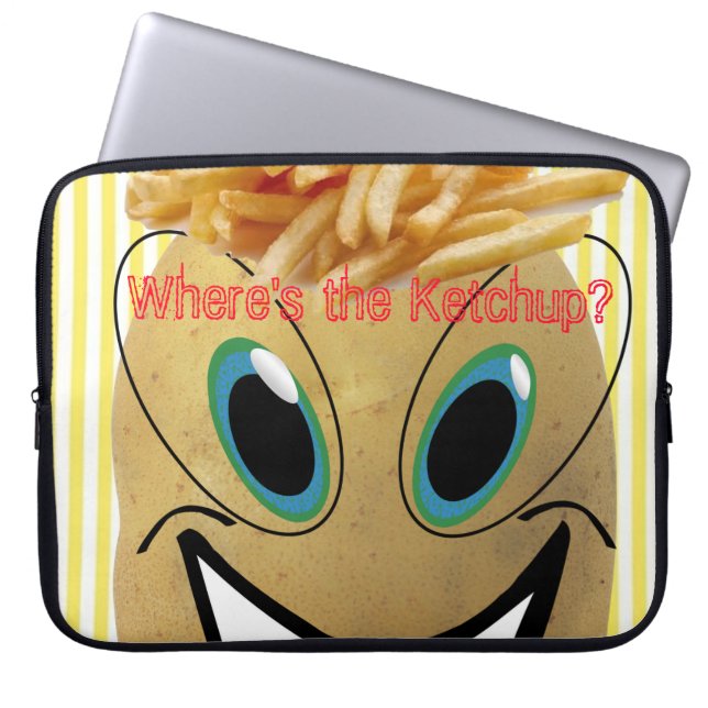 Laptop Sleeve Französisch Fries, Wo ist das Ketchu (Vorderseite)